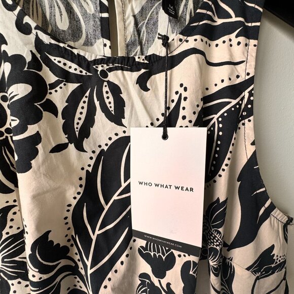 NWT Who What Wear Batik Floral Sleeveless Cut-Out Long Dress - Picture 9 of 12